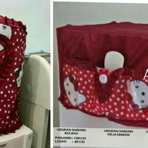 taplak kulkas motif  hellokity/taplak meja /alat dapur /perlengkapan rumah tangga/dapur