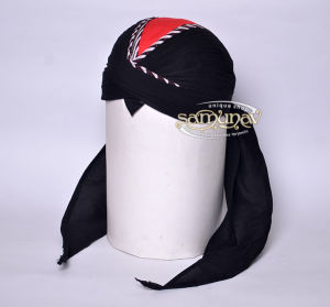 Blangkon Lipat jogja Koncer Merah Hitam Motif Samurai Putih