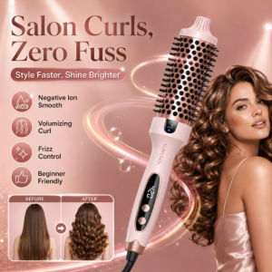 Ionic Curling Hair Brush Negative Ion Straightener Volumizing Hairbrush Anti Static Detangling Brush Smoothing Hair Styling Tool