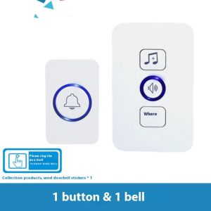 โมลส์เรียกกริ่งประตูไร้สายด้วยปุ่ม2ปุ่มและสำหรับความปลอดภัยในบ้านกระดิ่ง1ปุ่ม