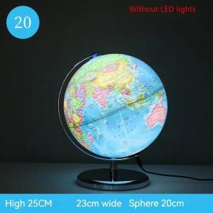 [Legend6] 20/25cm World Globe English Version World Map Globe with Led Light Geography Educational Teaching Decorations Supplies