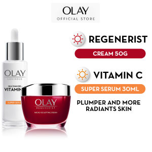 [Bundle of 2] Olay Vitamin C Super Serum 30ml + Regenerist Micro-Sculpting Cream