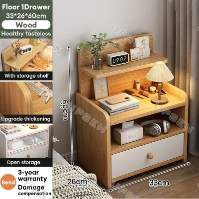 UPSEN Wooden Bedside Table Modern Simple Style Bedside Table Side Table Storage Cabinet