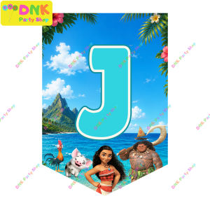 Custom Moana Maui Theme Thick Premium Party DIY Letter Number Banners Personalized Name Birthday Decor Customized Tropical Island Ocean Beach Sea Girls