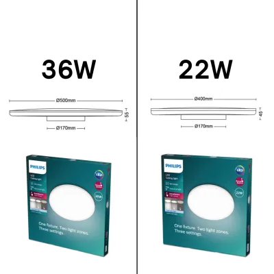 Philips Ozziet CL570 Slim Ceiling Light with Scene Switch 36W and 22W slim ceiling light with 3 different modes for perfect ambiance.