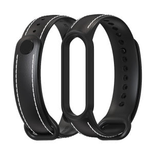 VUAERANG for Xiaomi Mi Band 7/6/5 Strap Leather Wristband Cowhide Lightweight Handmade Leather Strap Accessories