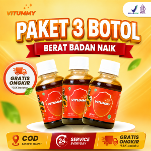Paket Nafsu Makan Naik dan Berat Badan Anak Bebas Cacingan 3 Botol Madu Vitummy - Madu Herbal atasi Anak Cacingan dan membuat anak lahap makan serta menjaga daya tahan tubuh menjadi kuat terhindar dari penyakit Madu Vitummy Original Solusi Anak Cacingan