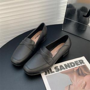 Single shoes for women new square toe shoes soft soles no tiring feet loafers home anti-slip