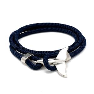 NADIFTD Vintage Simple Whale Tail Trendy Birthday Gift Niche Design Alloy Fashion Jewelry Braided Rope Bracelet Men Bracelet Korean Style Hand Strap