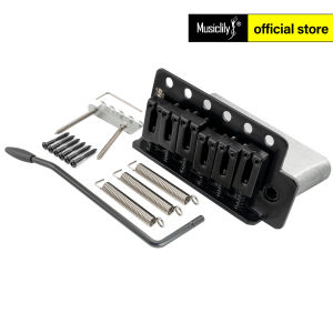 Wilkinson M Series 52.5mm(2-1/16 inch) String Spacing 6-Screw Modern Style Saddle Guitar Tremolo Bridge with Push-In Arm 36mm Block for Strat Style Electric Guitar