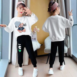 Quần Áo Bé Gái Bộ Đồ Bé Gái Thu Đông Habi Fashion HB2210 Họa Tiết Chữ MOSCHI Cá Tính Dễ Thương Cho Bé 16-40KG