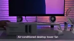 USB Desktop Air Conditioning Fan Portable Bladeless Mute for Living Room Bedroom Office Head Shaking Adjustable Vertical AutomaticAir-Conditioner Multifunctional Circulating Fan