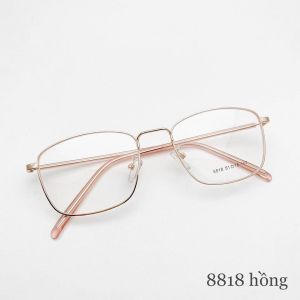 Gọng kính cận dáng Vuông nam nữ dáng mảnh chất liệu kim loại phụ kiện thời trang