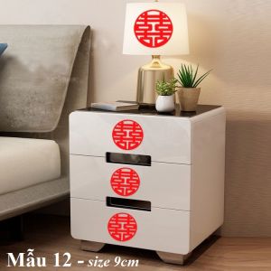 Decal hỷ tròn trang trí vật dụng ngày cưới