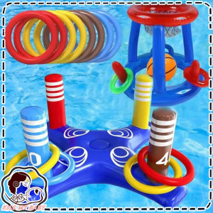 Inflatable Toys Swimming Pool Beach Accessories Inflatable Ring Throwing Ferrule Game Set Floating Toys Beach Fun Summer Water