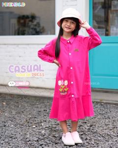 Casual korean dress / baju anak midi dress / baju anak anak perempuan / baju anak ala korean style cewek / baju anak cewek umur 5 6 tahun / baju anak cewek umur 7 8 tahun /