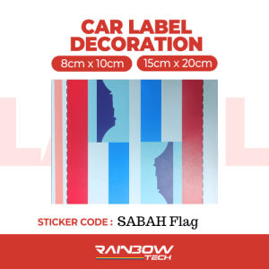 RBTECH (STATE FLAG) Label Personalized Car Decorative Creative Exterior Waterproof Label Sticker Toy Tag Selangor Johor