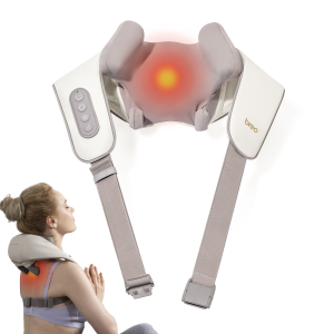 Breo N5 Mini Neck Massager 5D Shoulder Rechargeable for Neck Pain Relief Office Travel Use Neck Cervical Spine Cervical trapezius muscle massager Hot compress massage shawl Kneading Whole body Multi-function Shawl Masakit Ang Leeg