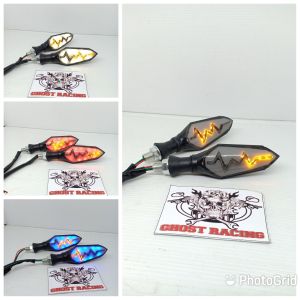 lampu sein running petir halilintar 2 mode gemuk motor universal rx king tiger megapro dll