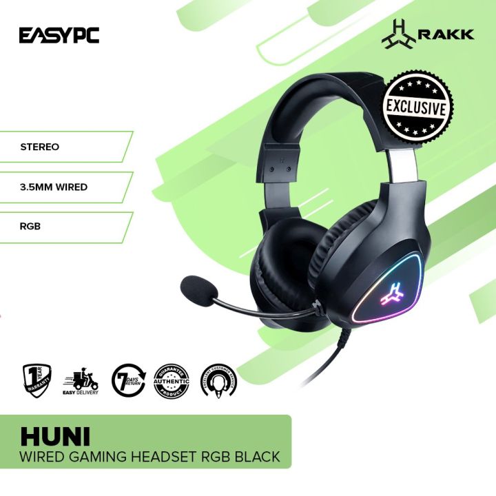 EasyPC RAKK HUNI Wired 3.5 AUX STEREO SOUND 16.4M RGB COLORS