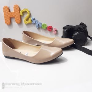 WR FLATSHOES SEPATU BALET WANITA POLOS GLOSSY NS0017