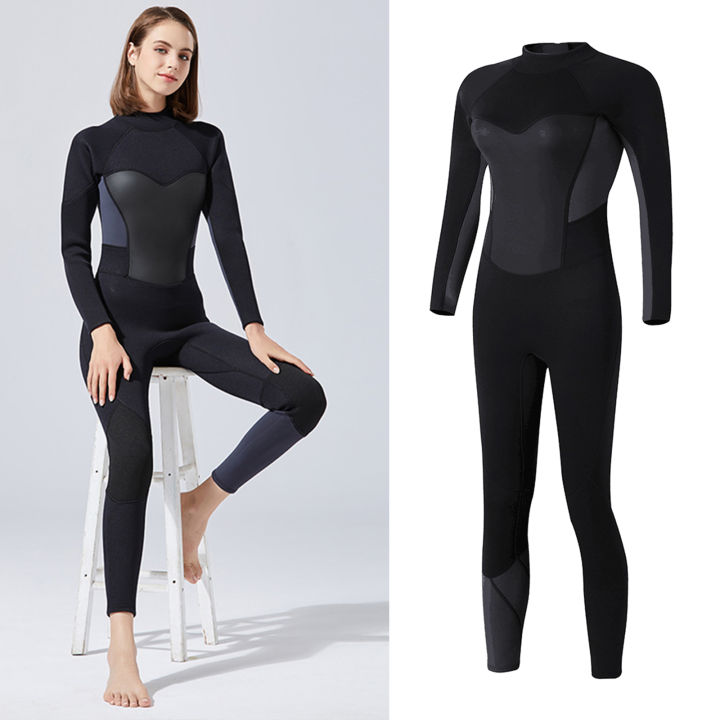 One Piece Zipper Sports Swimsuit Women Long Sleeve Surfing Swimsuit Surfing Boxer Dive Skin Snorkeling