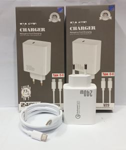Charger VVO V29 240W Fast Charger  PD Type C To Type C Cable  Support Fast Charging