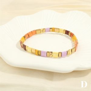 XIAHU Colorful Tila Beads Bracelet Beads Geometric Type Elastic Bracelet Fashion Stackable Bracelet Women