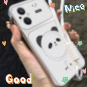 PBZZ Case for REDMI NOTE 13 4G REDMI NOTE 13 PRO 5G phone casing Softcase shockproof Cover new design aesthetic cute Panda magnetic with lanyard for boys TBDTBSXM2