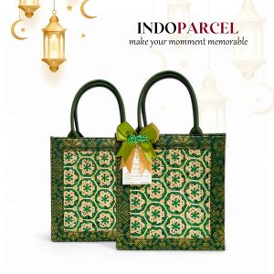 INDOPARCEL - Tas Hampers Songket Ramadhan Free Hangtag Goodie Bag Ramadhan Kain Songket Tas Hampers Lebaran Tas Bingkisan Gift Bag Tas Kado Tas Hampers Viral Model Terbaru Tas Jinjing Goodie Bag Hari Raya Idul Fitri