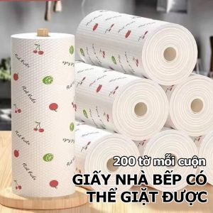 Cuộn Giấy Vải Lau Đa Năng Dai Bền Dùng Nhiều Lần tái sử dụng Khăn lau bếp lau chén bát siêu thấm hút