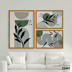 Wooden Projects Set Hiasan Dinding Premium Frame Kayu Minimalis Wall Decor Jumbo Pajangan Rumah Aesthetic Dekorasi Kamar Exclusive Tropical - TSW