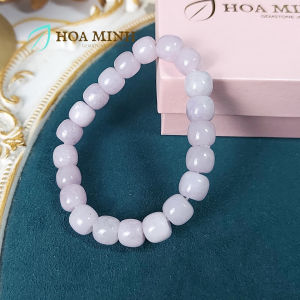 Vòng tay lu thống đá Mã Não màu tím phớt size hạt 10 li hạt vuông bo tròn phong cách thời trang hiện đại | Hoa Minh Gem