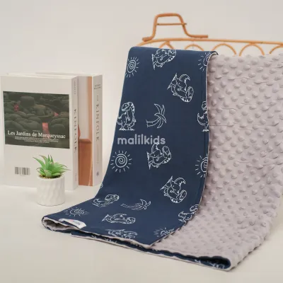 Malilkids Selimut Bayi Reversible Fleece Minky Blanket