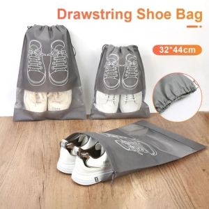 5PCS Non Woven Travel Shoes Bag Waterproof Shoes Bag Drawstring Shoe Bag Pouch Shoes Dustproof Bag