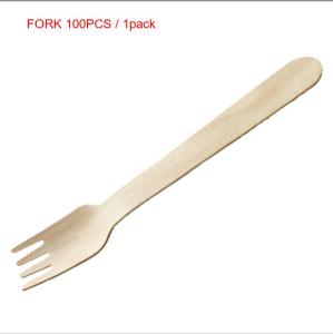 100PCS Heavy Disposable Wooden Spoon Fork Knife Set Ecofriendly Dessert Spoon Dessert Fork Bulk Cutlery
