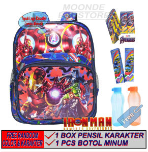 TAS SEKOLAH RANSEL ANAK LAKILED LAMPU NYALA/ TAS ANAK KARAKTER AVENGERS IRONMAN/ TAS SEKOLAH ANAK MARVEL PAUD-TK