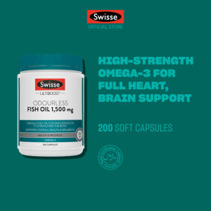 Ready Stock [EXP 01 SEP 2027] Swisse Ultiboost Odourless Fish Oil Capsules 200s Premium 1500mg Formula With 3 EPA DHA & Vitamin E Gluten Free Supplement