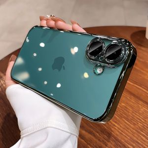 Luxury Plating Soft TPU Case for iPhone 17 Pro Max Plus iPhone 11 12 13 14 15 16 Pro Max 17 Air Transparent Lens Protector Cover