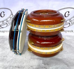 Rebana Hadroh Kayu Mahoni Satu Set Bas Banjari