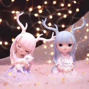 Fairy Tale Elf Deer Figures Angel Doll Happy Birthday Cake Decorations Cake Topper Child Toys Gift