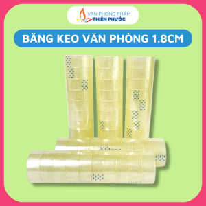 Băng keo trong 1.8cm văn phòng dùng cho việc gói quà - Độ dính 45 THIỆN PHƯỚC