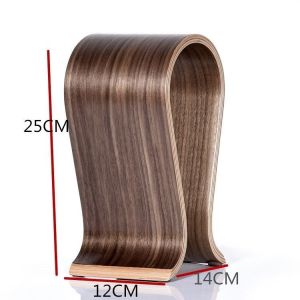 *SG Stock* Walnut Wood and Metal with Non-Slip Pad Gaming Headphone Stand Headphone Holder Headset Stand Wood Headset Holder Headphone Hanger Gaming Headphone Hook Wood Gaming Headset Stand Universal Wooden Headphone Stand Hanger