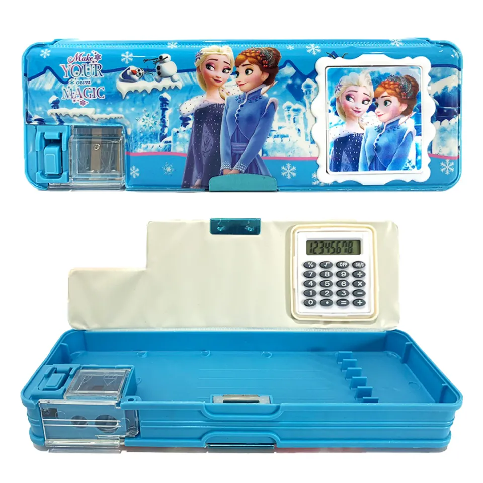 Pencil case w/calculator/Pencil Box W/sharpener Cartoon pencil box