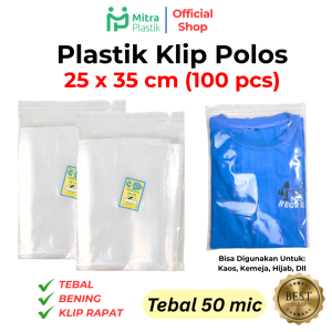 Plastik Klip 25x35 (isi 100pcs) / Plastik Packing Baju Kaos Seal Zip Lock Cetik