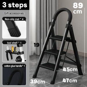 Step Foldable Ladder 3/4/5 floors Available Compact and anti-slip Light Ladder Household Indoor