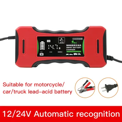 รับประกัน1ปีเครื่องชาร์จแบตเตอรี่รถยนต์ 12V รองรับ 24V เครื่องซ่อมแบตเตอรี่ เครื่องชาร์จอัจฉริยะและซ่อมแบตเตอรี่รถยนต์ เครื่องฟื้นฟู มอเตอร์ไซค์ เครื่องชาร์จแบตเตอรี่ เหมาะสำหรับรถบรรทุก รถกระบะ รถเก๋ง รถSUV รถตู้ มอไซค์Start Car Battery Charger