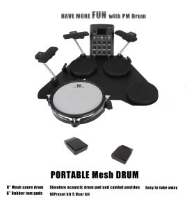 Bansid Table Top Drum Kit  with Built in Speakers Electronic Drum Set