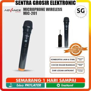 Advance Microphone Wireless MIC-201 Dua Microphone Professsional Wireless Professsional Mic Karaoke Double UHP Microphone System Mic Tanpa Kabel MIC201