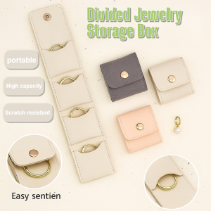 Portable Leather Jewelry Storage Bag Multi-Layer Partition Earrings Necklace Ring Dustproof High-End Storagepouch首饰收纳包